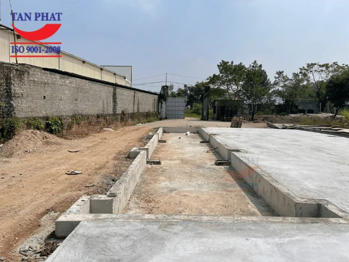 Móng cân hoàn thiện dựa trên bản vẽ do đội ngũ kỹ thuật của Tân Phát cung cấp